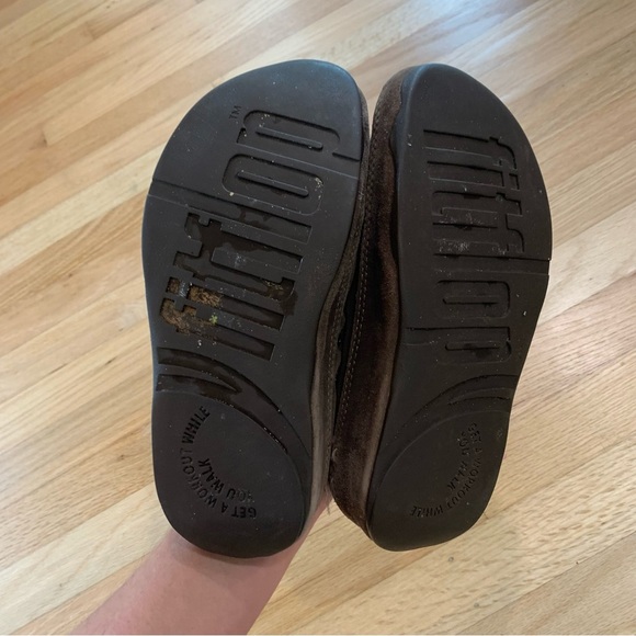 FitFlop Gogh Suede Slip Ons Clogs Shoes Brown Leather Comfort Slide Women’s 6 - Picture 9 of 10